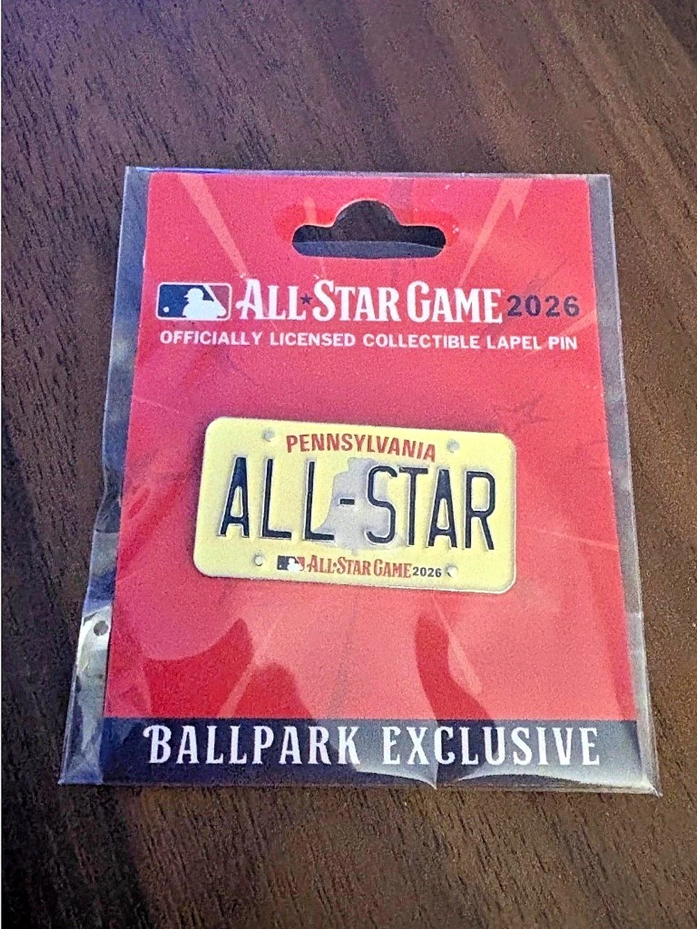 2026 MLB All-Star Game Pennsylvania License Plate Pin - BALLPARK EXCLUSIVE